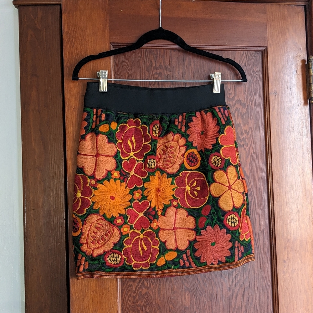 Embroidered Mini Skirt